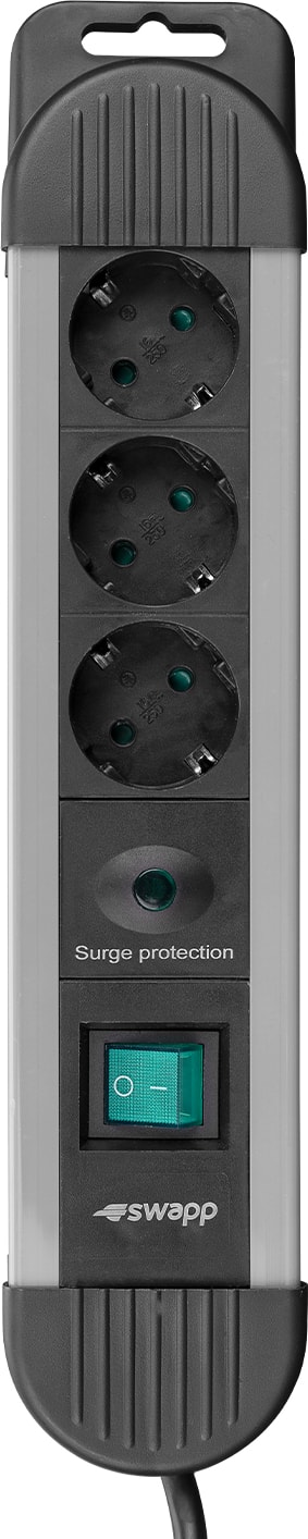 Swapp Spgks03 1.5M 3G1.5Mm2 900 Joule 3Lü Akım Kor. Gri Priz Çoklayıcı