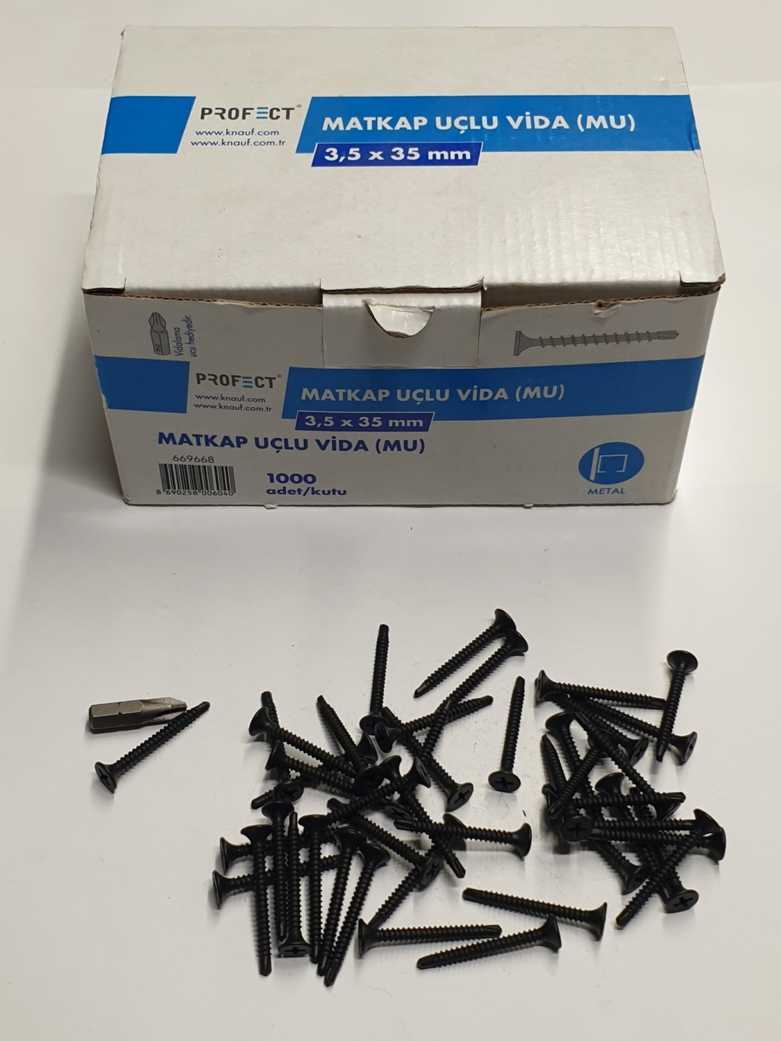 Profect Matkap Uçlu Alçıpan Vidası 3,5X35 mm 1 kutu 1000 adet