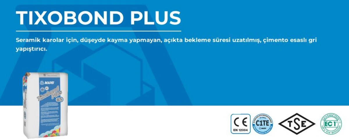 Tixobond Plus 25 kg Gri (Seramik Karolar Için Çimento Esaslı Yapıştırıcı)