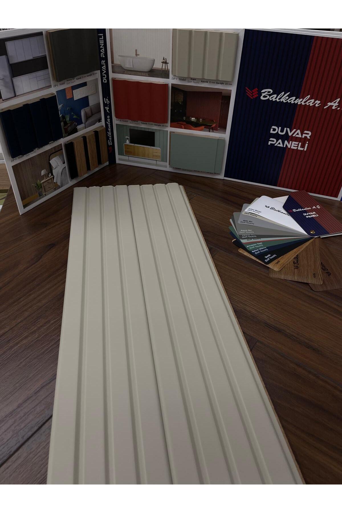 Balkanlar Mdf Duvar Paneli E Model Krem (1 ADET) 12cm X 250cm X 12mm