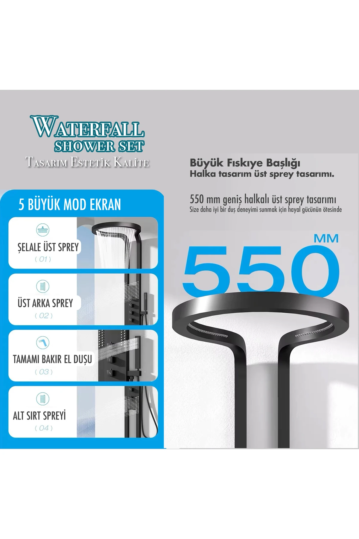 WATERFALL Duvara Monte Kolon Duş Seti