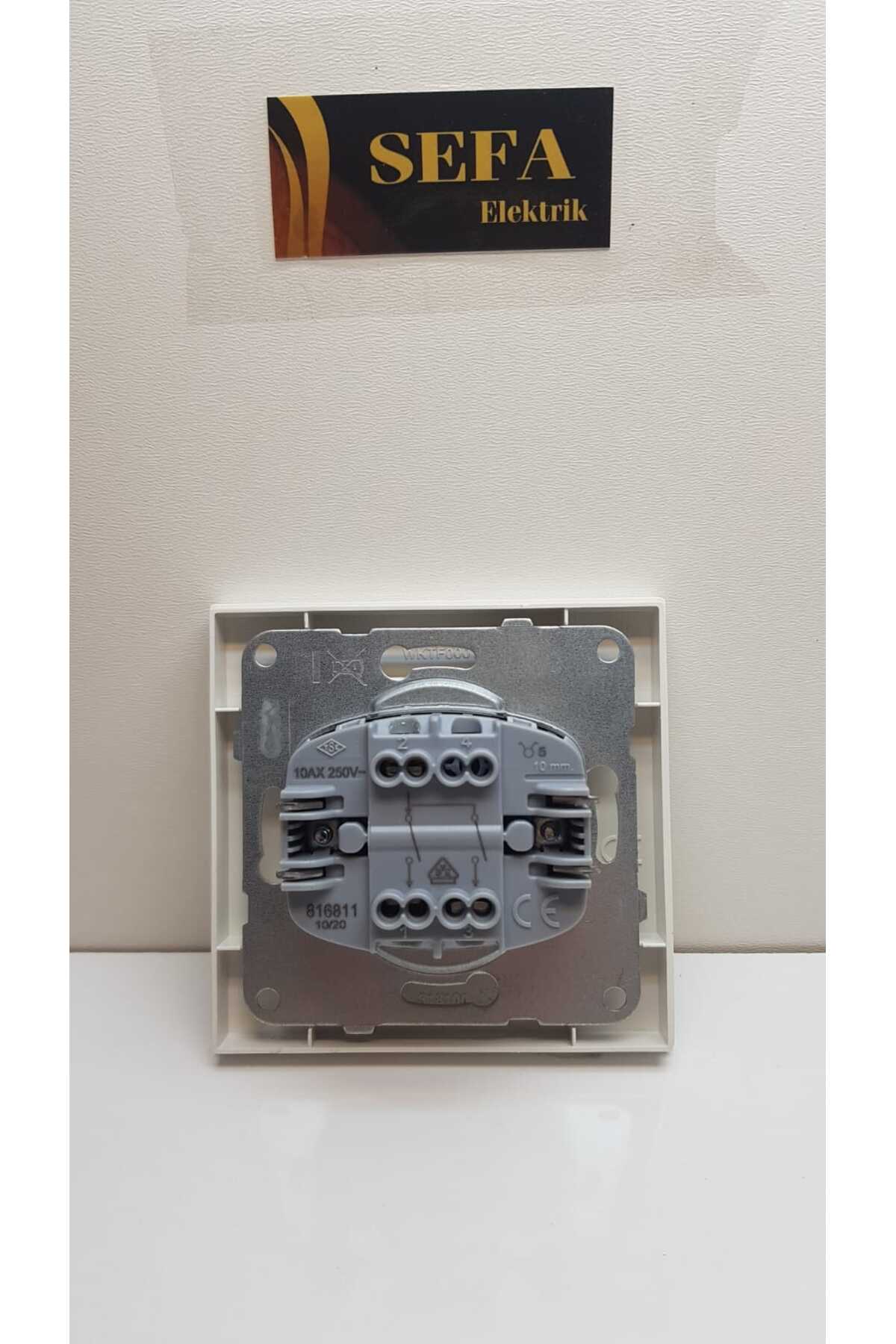 KOMÜTATÖR ÇERÇEVELİ BEYAZ  KARRE SERİSİ