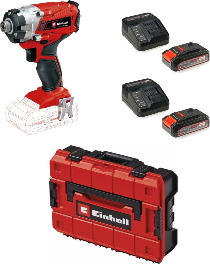 EİNHELL Te-Cı 18/1 Li - Solo Torklu Darbeli Matkap + 2 x 2.5 Ah Starter Kit Akü (Çanta Dahil)