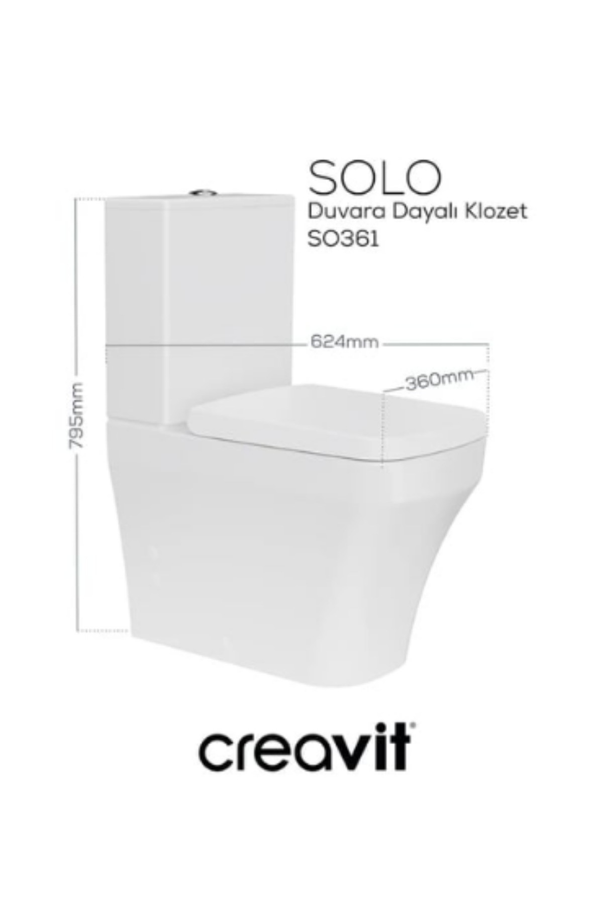 Solo Rim-off Kanalsız Duvara Dayalı Klozet Seti