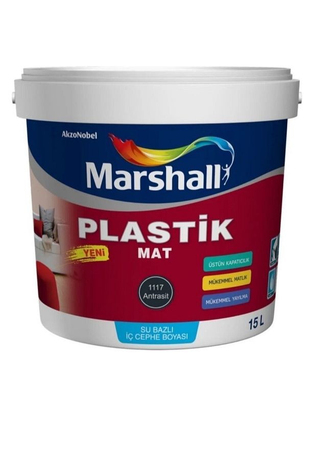 Plastik Su Bazlı Iç Duvar Duvar Boyası Silinebilir Antrasit Gri 15lt (ral 7016)