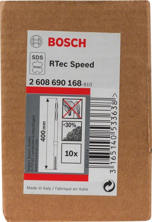 Sivri Keski Sds-Max Rtec 400 mm 10'lu