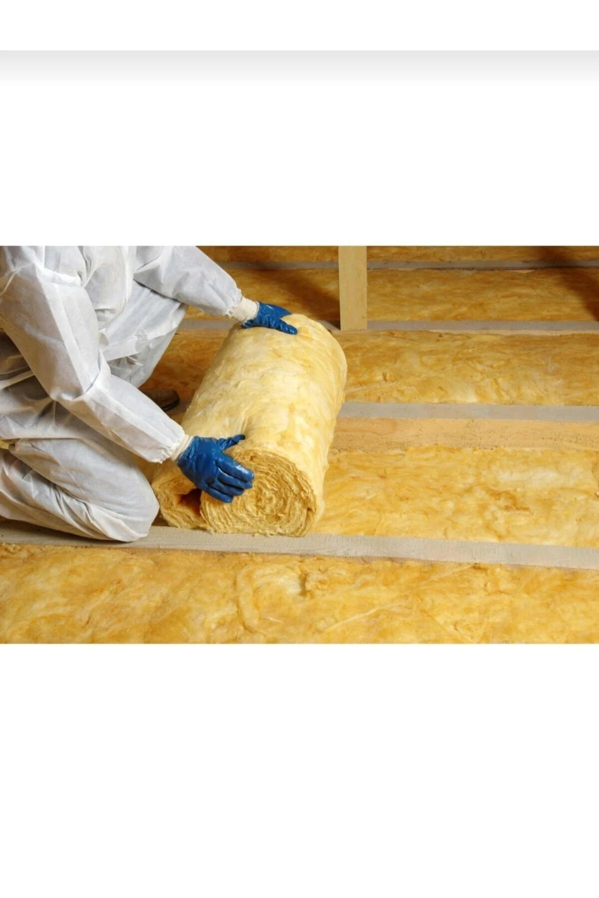 Camyünü 10 cm Çatı Şiltesi Folyosuz 120cm × 8mt 9.60m2 Rulo 1 Adet