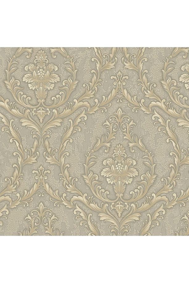 Dante 1401-5 Damask Desenli Duvar Kağıdı Koyu Krem