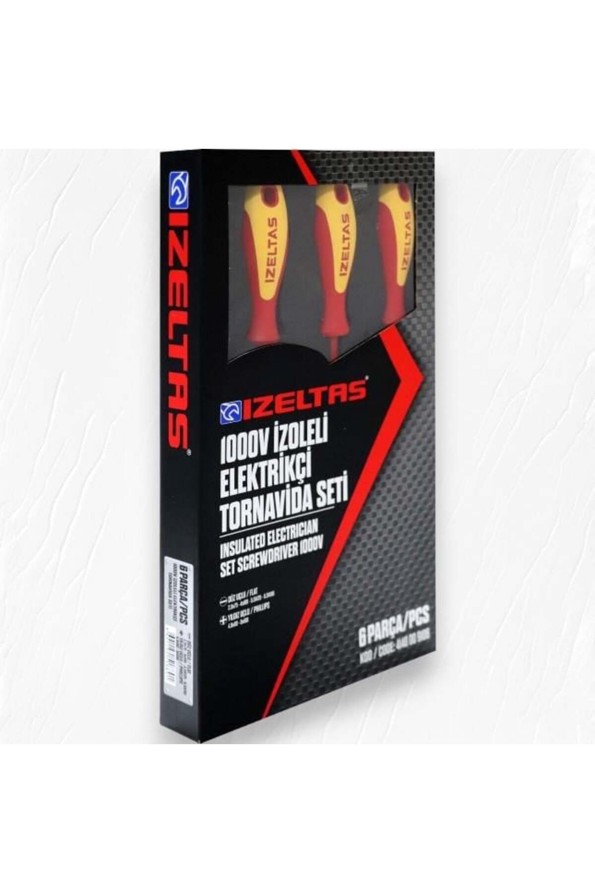 Elektrikçi İzoleli Tornavida Seti, 1000 V, Sarı/kırmızı