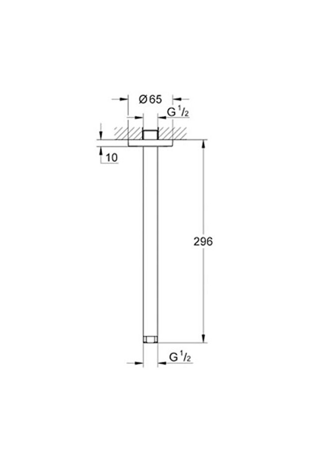 Rainshower® Tepe Duşu Için Tavan Iniş Borusu 292mm Krom - 28497000