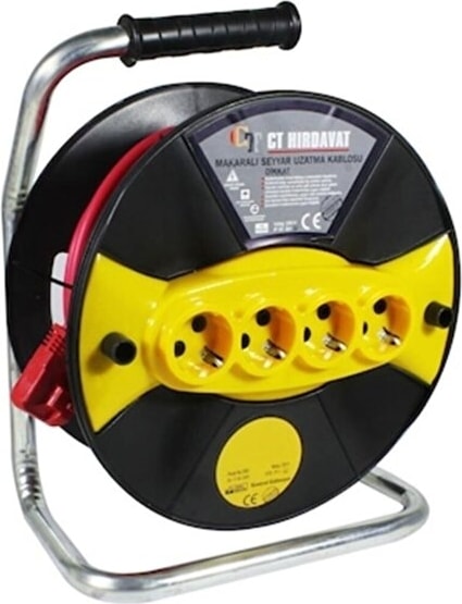 Hırdavat Seyyar Makaralı Uzatma Kablosu 3x2,5mm 50 mt