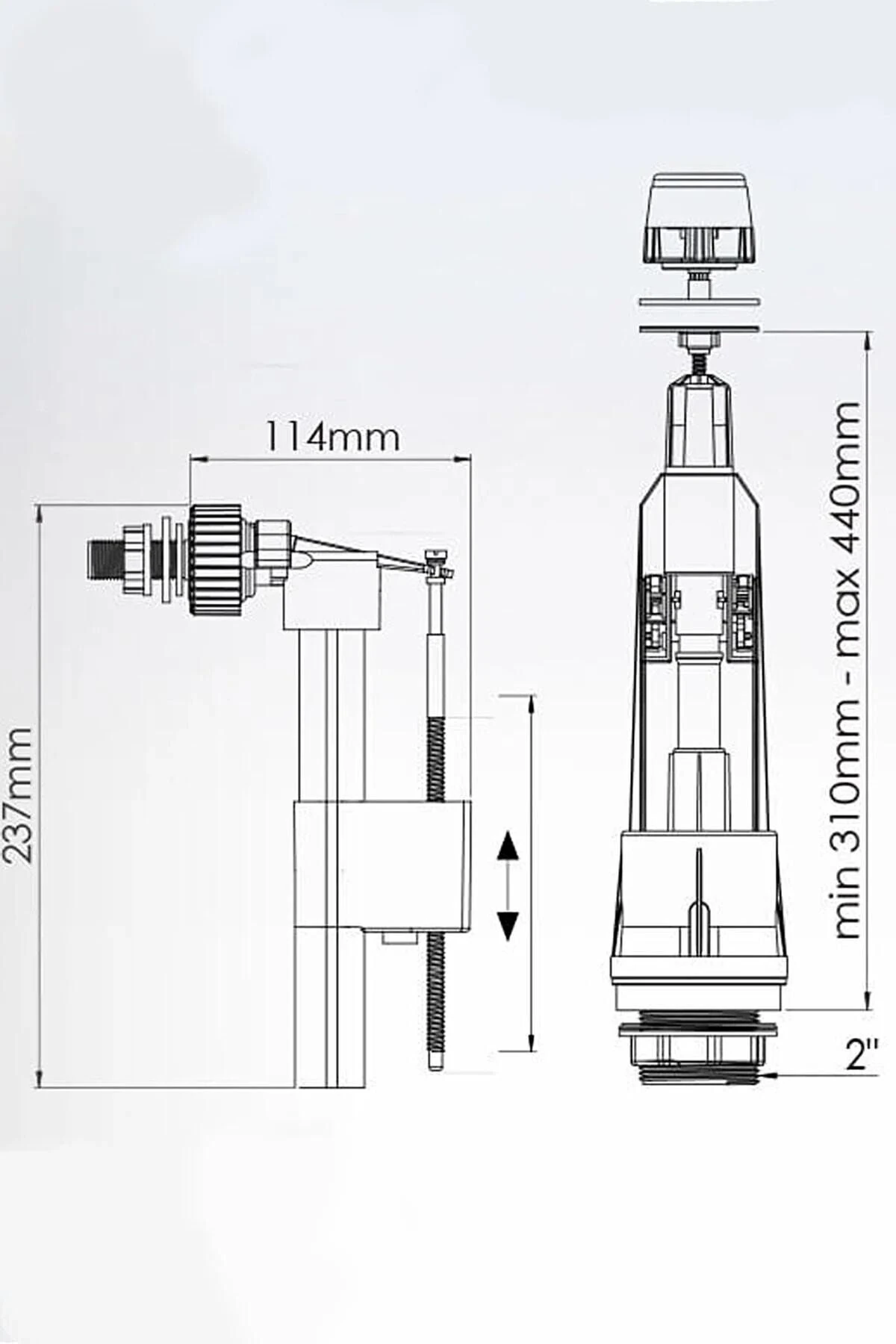 VİSAM Klozet Rezervuar Iç Takımı Basmalı