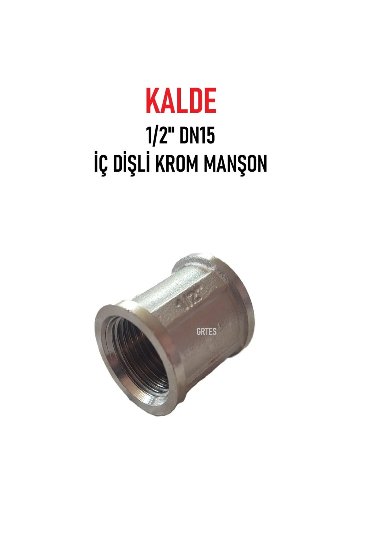 1/2"Dn15 Sarı/Krom Manşon İç Dişli (Dişi) - Chrome Threaded Sleeve