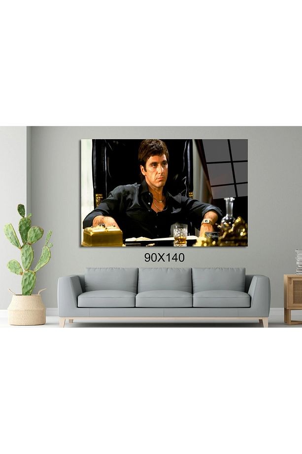 Tony Montana Scarface Sinema Ve Ünlüler Cam Tablo #PCT0925