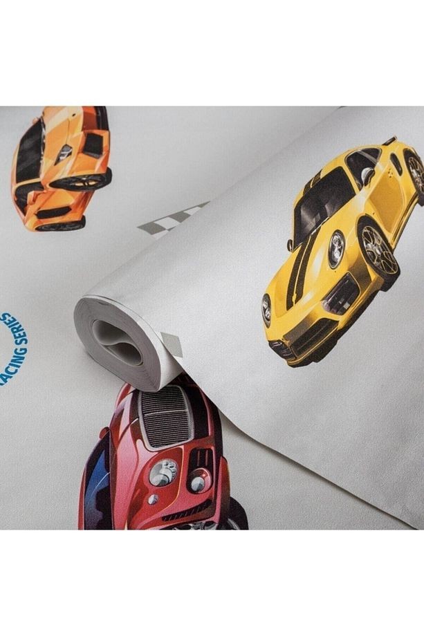 Adakids 8909 Serie Araba Desenli Çocuk Odası Duvar Kağıdı 8909-2