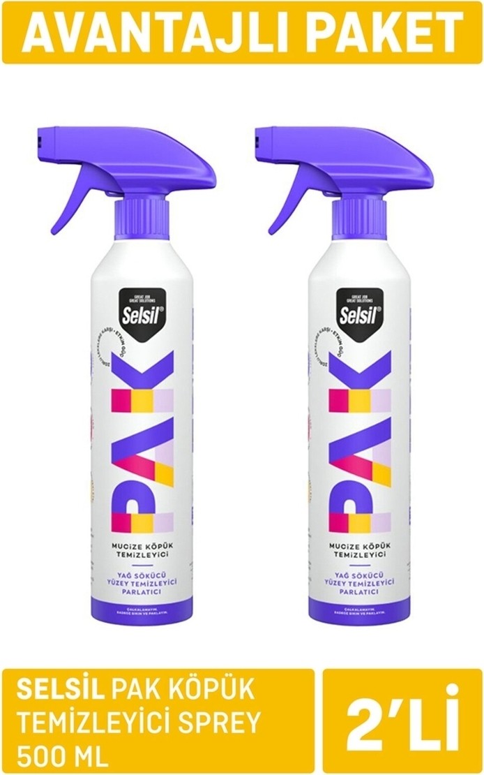 Pak Mucize Köpük Temizleyici Sprey 500 ml x 2 Adet