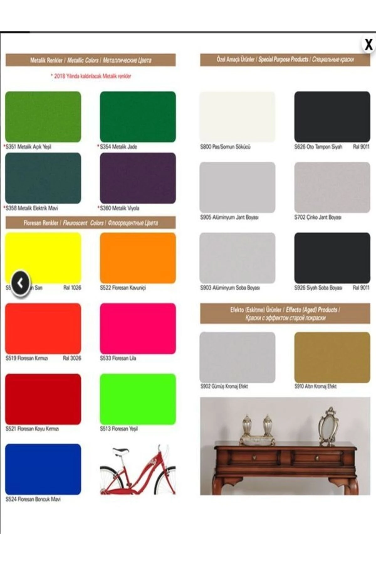 CASATİ METALİK .FLORASAN VE AKRİLİK SPREY BOYA 400 ML