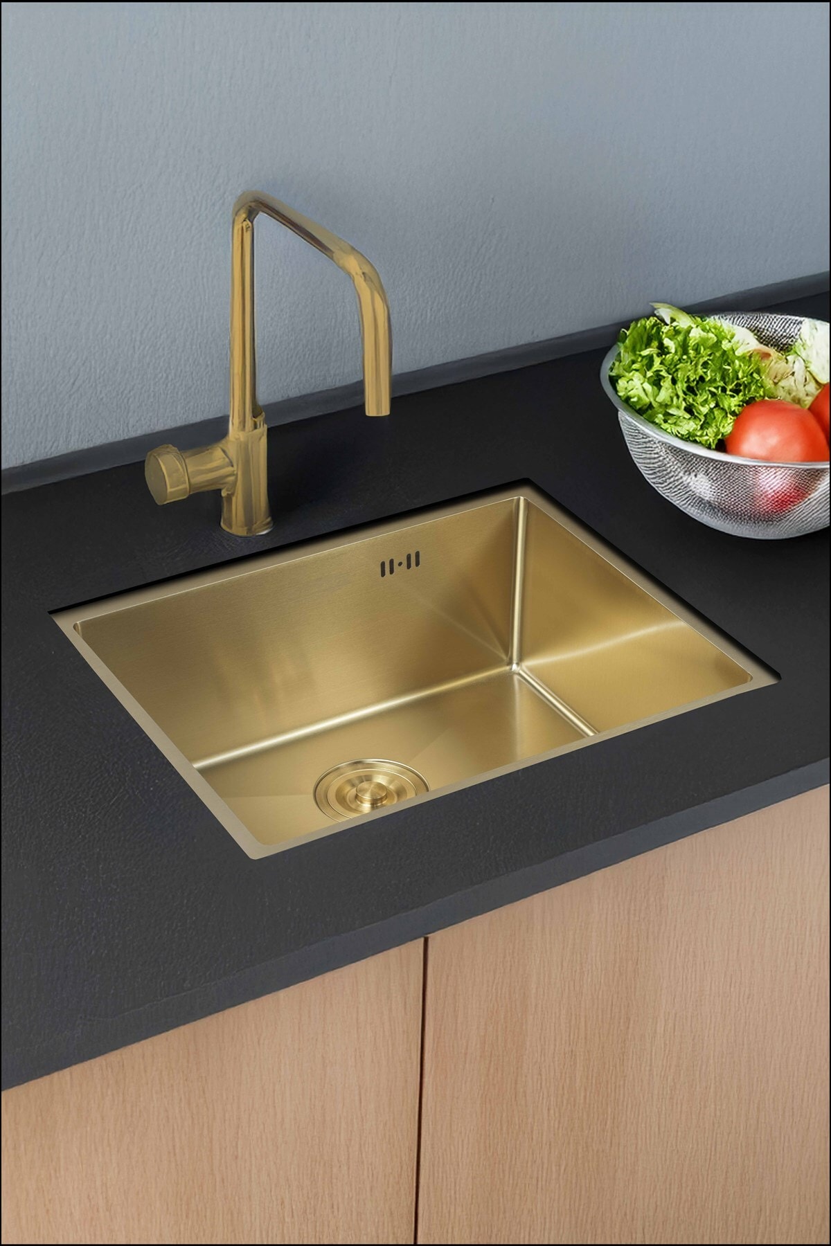 Luna Serisi %100 Krom 60x45Cm Paslanmaz Mutfak Eviyesi, Mutfak Lavabosu (SİFON DAHİL)