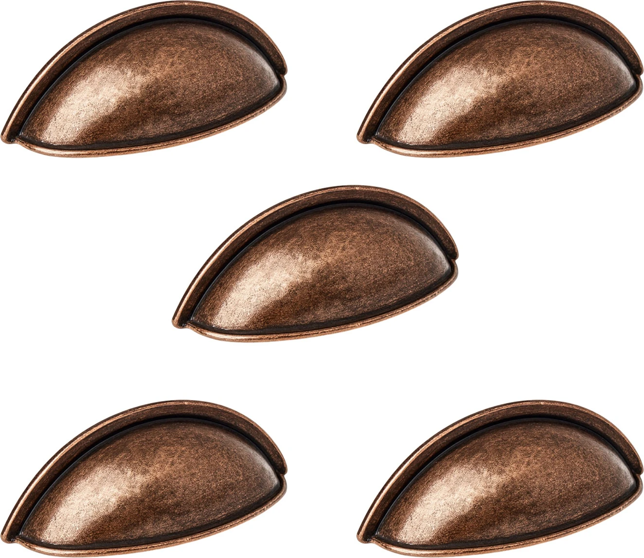 Çanak Kulp 5 Adet 64 mm Antik Bakır Metal Mobilya Çekmece Dolap Kapak Kulpu Modern Mutfak Kulpları