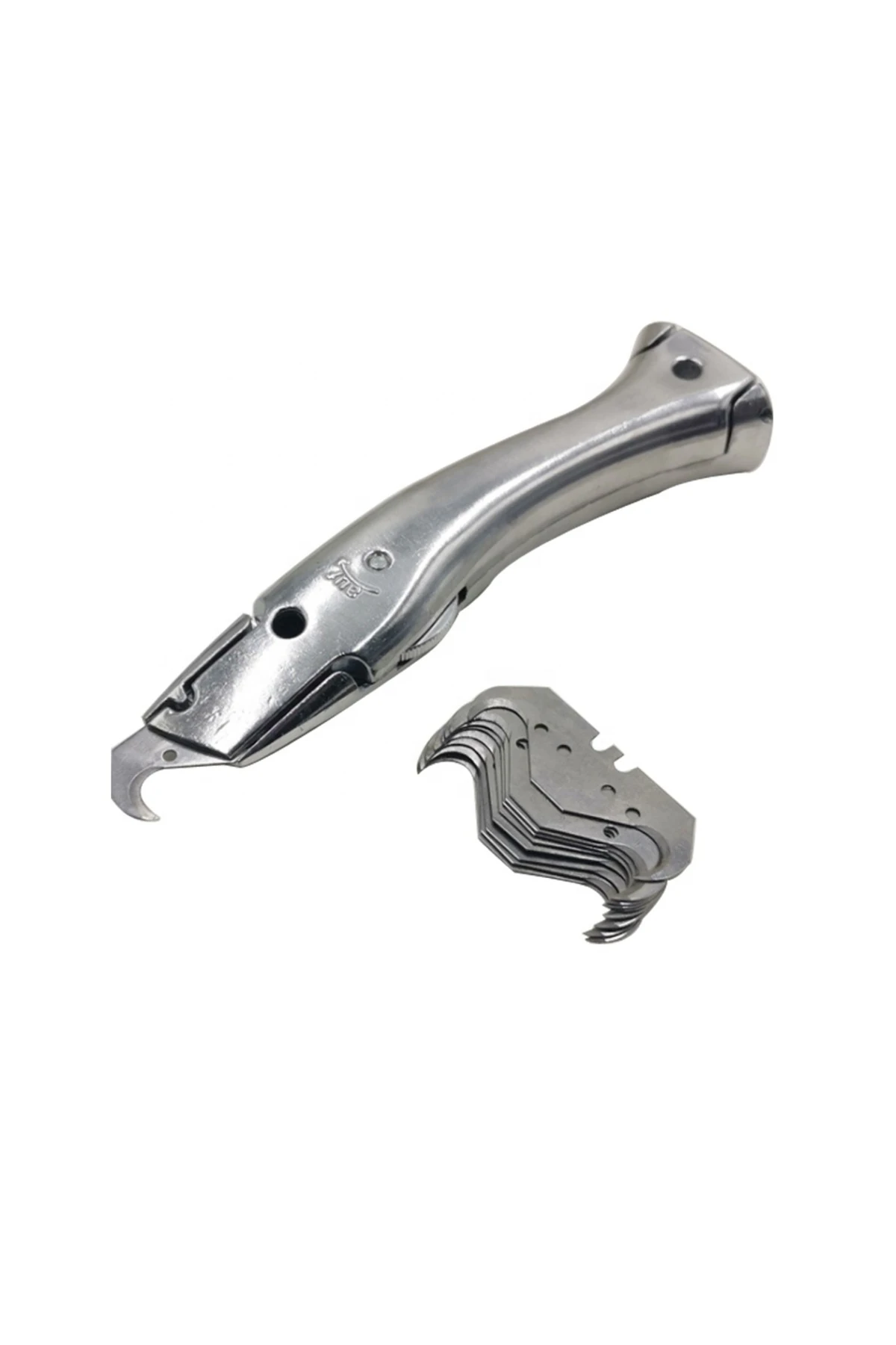 Alüminyum Gövdeli Kanca Uçlu Halı Kesim Bıçağı 10 Ad Kancalı Uç Genel Kullanıma Uygun