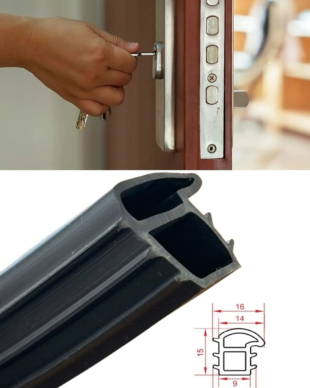 Çelik Kapı Fitili 6 Metre Siyah Renk. Ses, Toz ve Isı Yalıtımı Sağlar. Kapı Contası, Çelik Kapı Lastiği