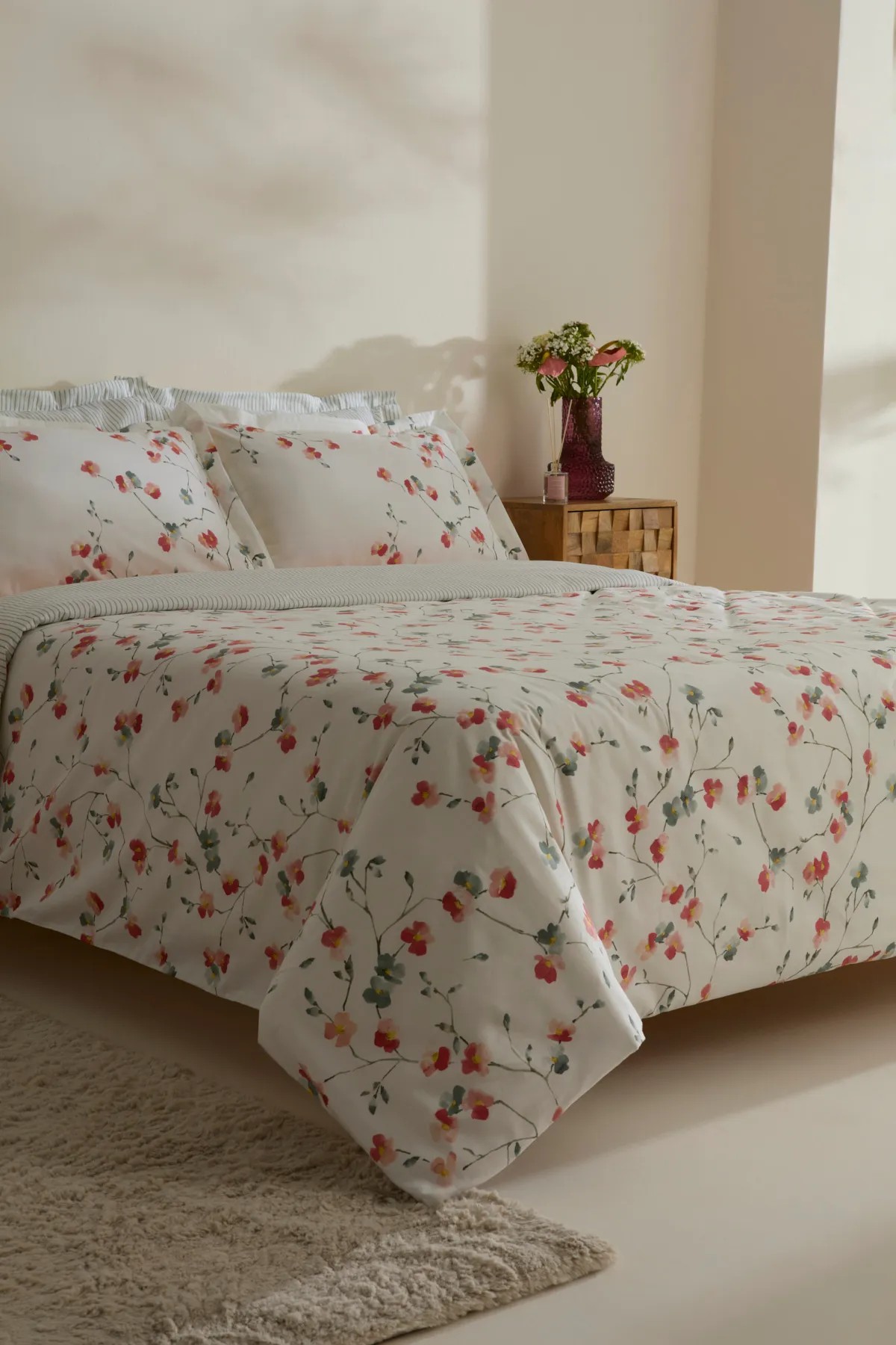 Lilian %100 Pamuk 120 Tel Çift Kişilik Saten Nevresim Takımı