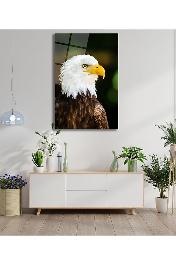 Kartal Dikey Cam Tablo, Modern Ev Ofis Salon Duvar Dekoru, Hediyelik Tablo Dekor