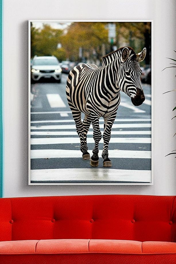 4mm Tamperli Uv Baskı Cam Tablo Ev Ofis Duvar Dekor Hediyelik Tablo Zebra