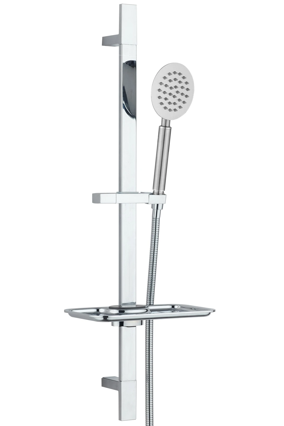 Royal Banyo Bataryası T-may Sardes Mat Inox Kare Borulu Hareketli Sürgülü Duş Seti Üst Takımı