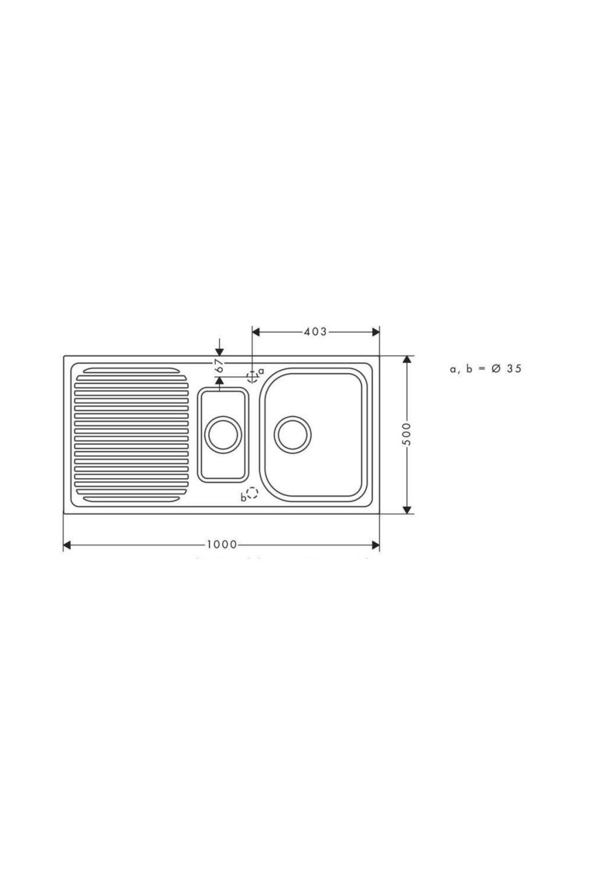 S520-F525 Ankastre Granit Eviye 980/480 otomatik gider seti ile Beton Grisi