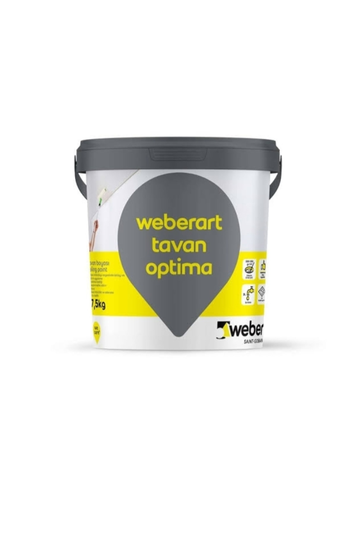 Beyaz Tavan Boyası Weberart Tavan Optima 17.5 Kg (10 Litre)