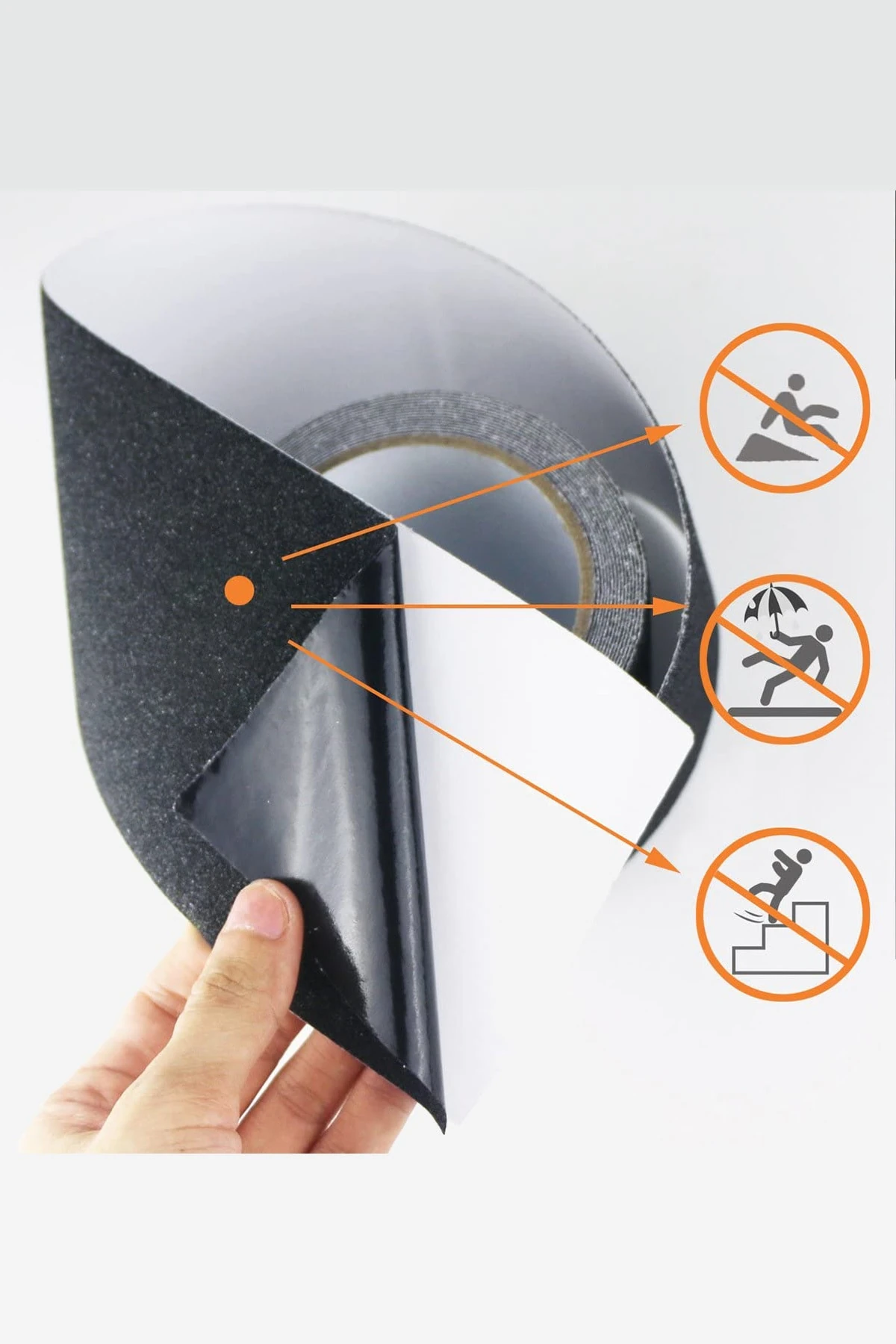 Siyah Merdiven Ve Zemin Kaymaz Kaydırmaz Bant (50mmx25mt) (henkel Yapıştırıcılı)