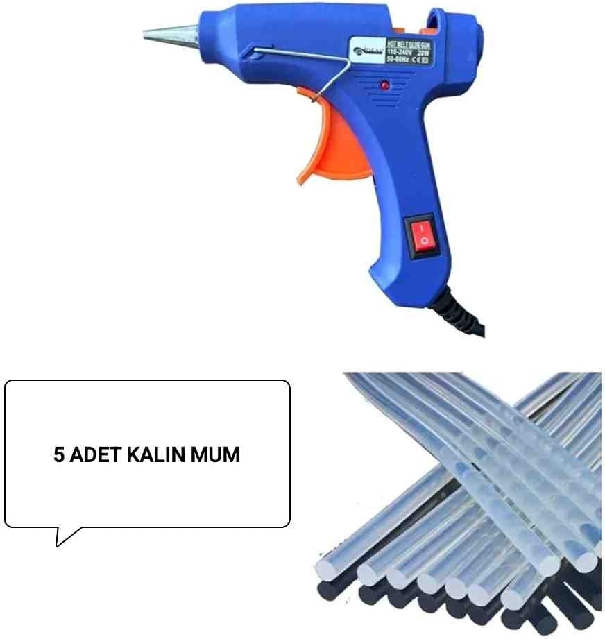 Sıcak Silikon Tabancası 40 W + 5 ADET KALIN MUM