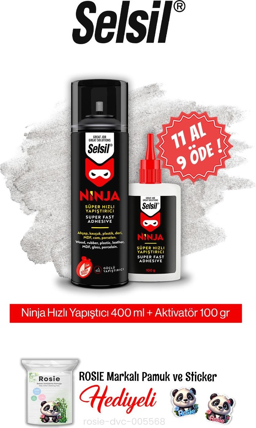 Ninja Hızlı Yapıştırıcı Set, 11 Al 9 Öde ve Rosie Pamuk