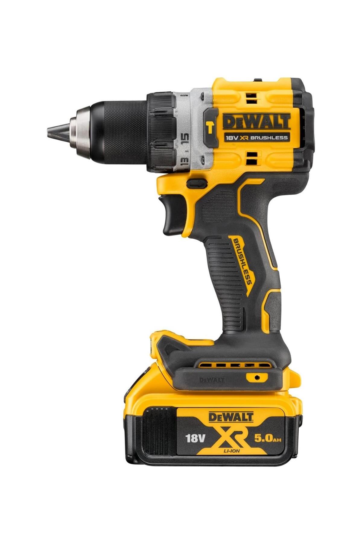 DEWALT 18V 5.0Ah Li-Ion Çift Bataryalı Kömürsüz Profesyonel Darbeli Matkap DCD805P2T-QW
