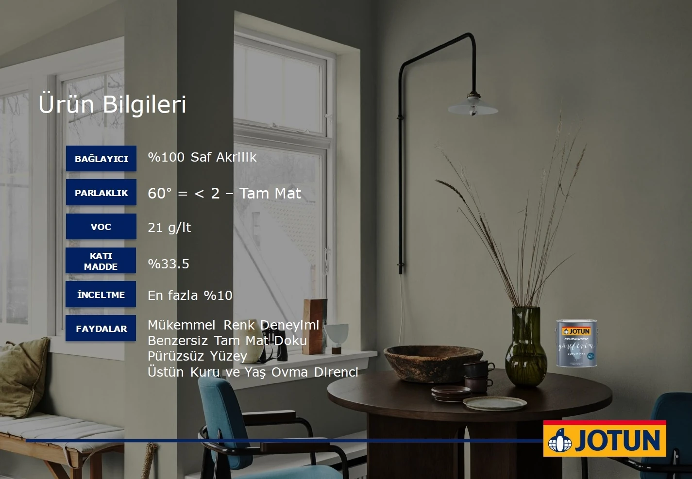 Jotun Fenomastic Güzel Evim Zengin Mat ( Sarı Tonlar)