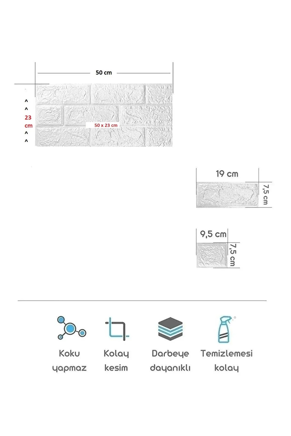  50x23cm Kendinden Yapışkanlı 3d Duvar Kağıdı Kaplama Paneli