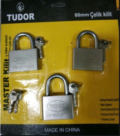 3 Lü Tek Anahtarla Açılan 60MM Çelik Gövde Asma Kilit