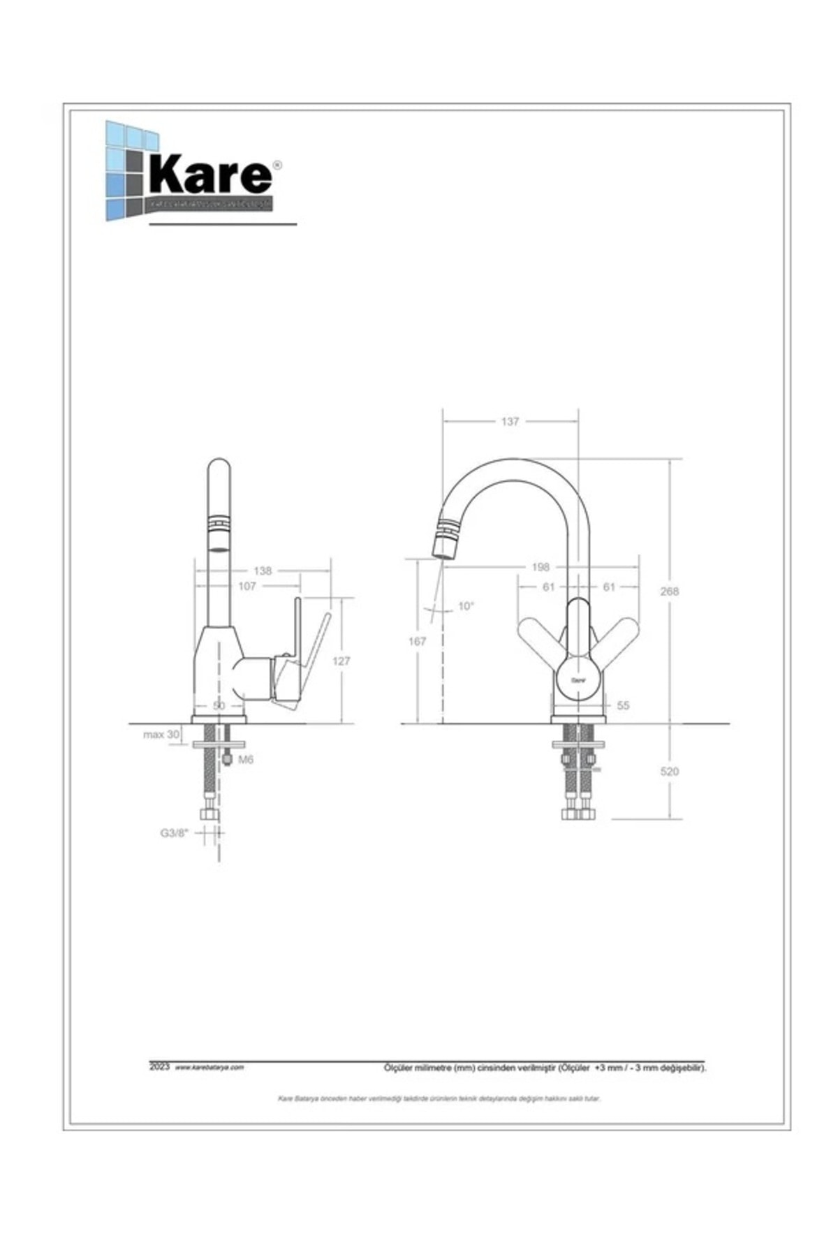Stil Mix Lavabo (Kısa Borulu Oynar Perlatörlü)