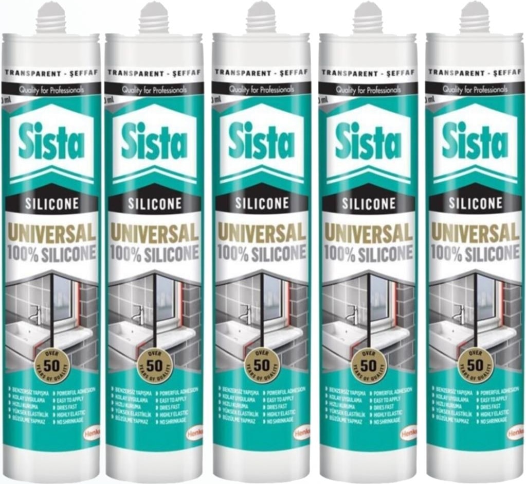 Sista Şeffaf Silikon 280 ml  (5 Adet)