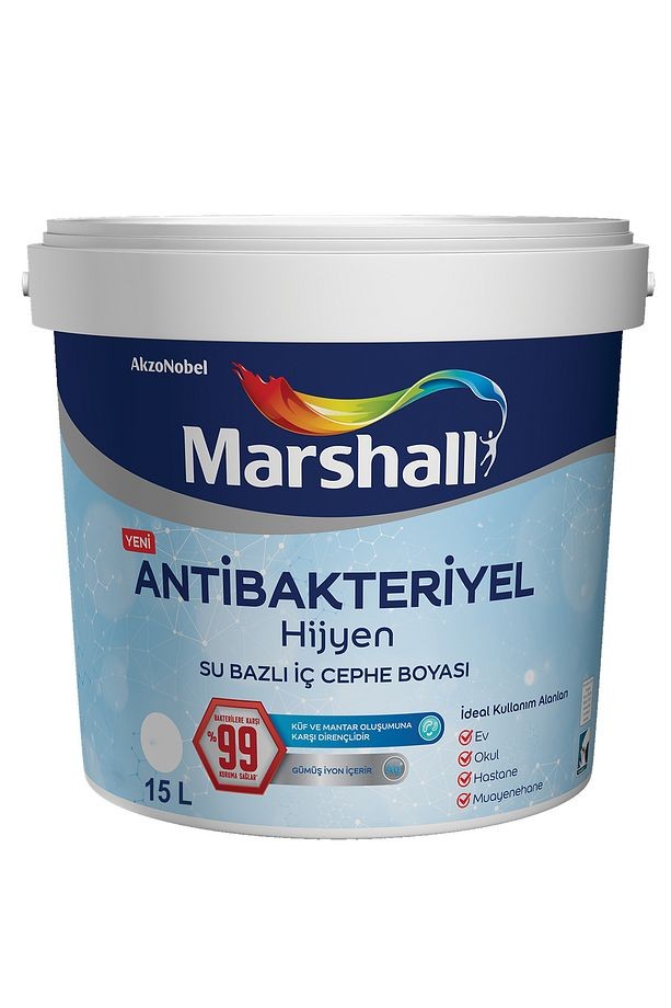 Antibakteriyel Hijyen Ipek Mat Iç Cephe Boyası Çakmak Taşı 15 Lt (20 KG)