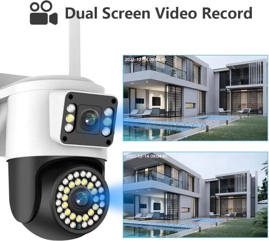 32 GB Hafıza Kartlı 4mp Yoosee Çift Lens Ip Kamera - Wıfı Otomatik Izleme, Su Geçirmez Kablosuz Güvenlik Ev Kamerası, Renkli Gece Görüş