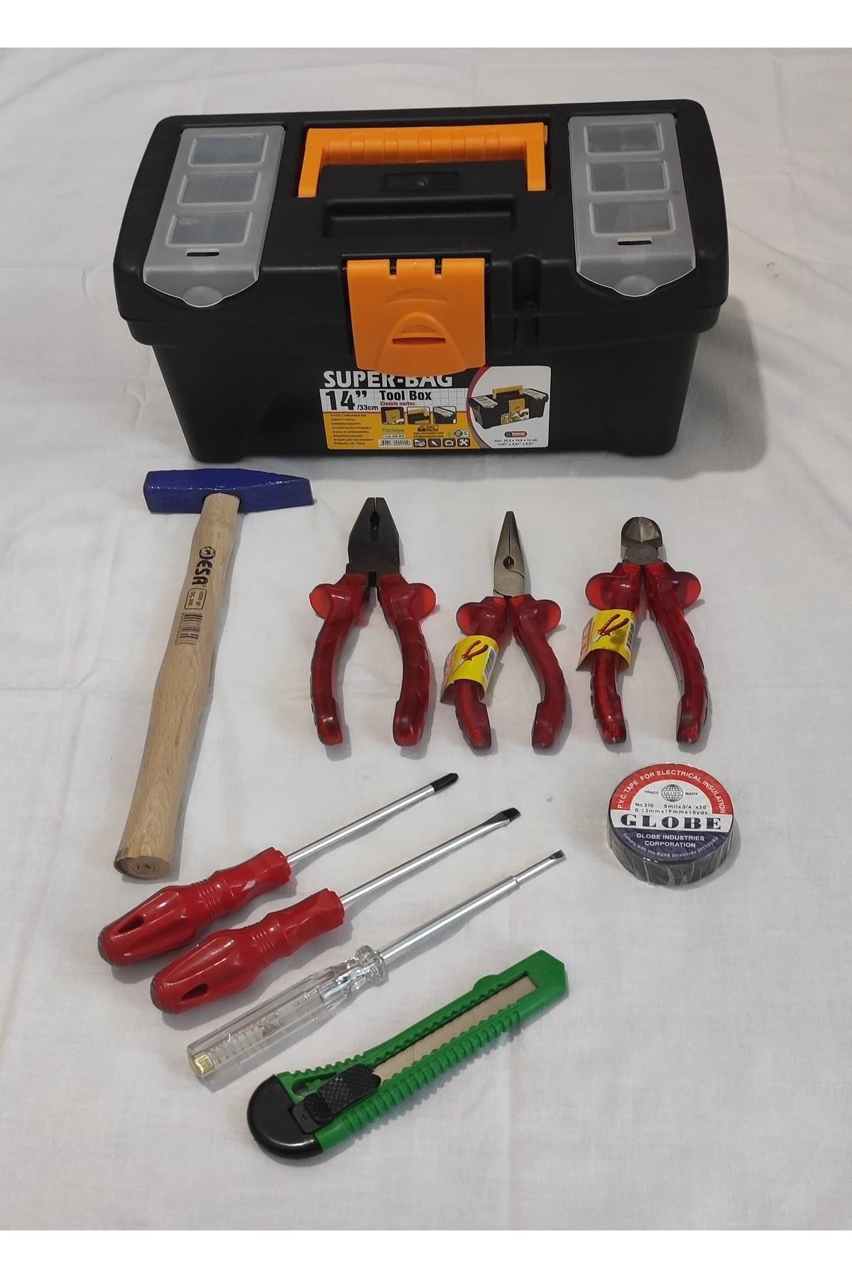 10 Parça Tamir Seti Pense Yan Keski Kargaburun Takım Çantası Çekiç ...