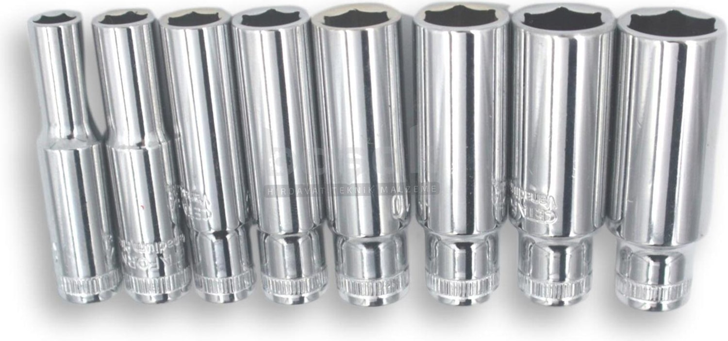 C04-R08 8 Parça 1/4” 6 Köşe Derin Lokma Anahtar Takımı