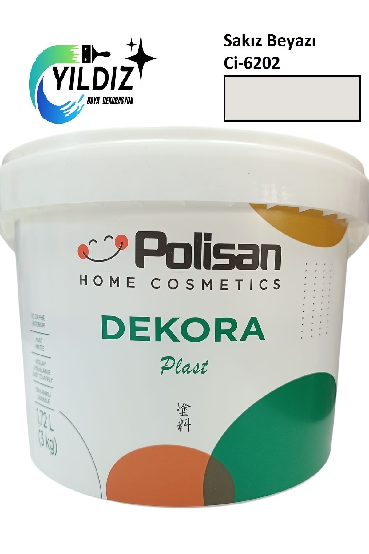 Dekora Plast Ekonomik Fiyatlı İç Cephe Duvar Boyası 3 Kg Sakız Beyazı