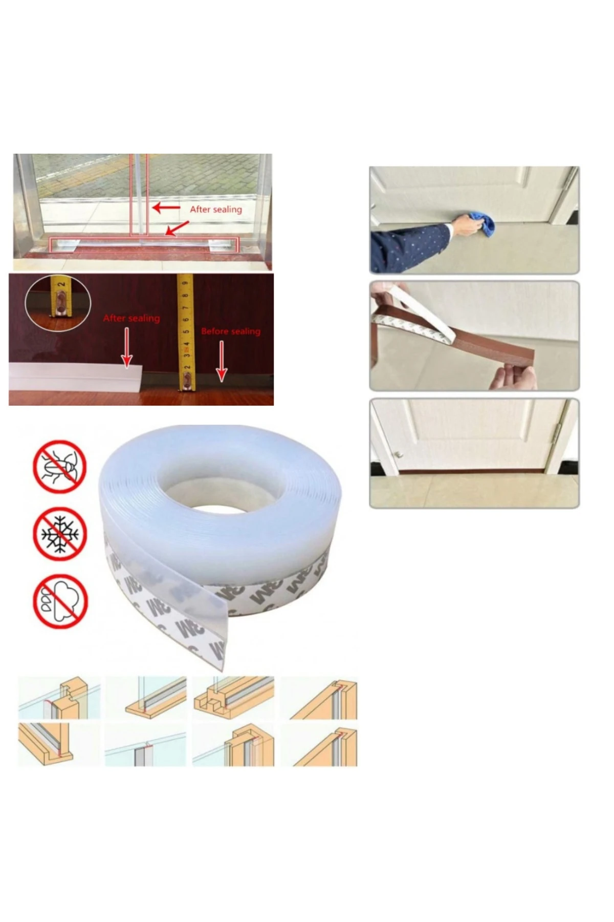 Rüzgar Kesici Pencere Şerit Bant Ses Geçirmez Şerit Bant Pencere Su Sızdırmaz Bant