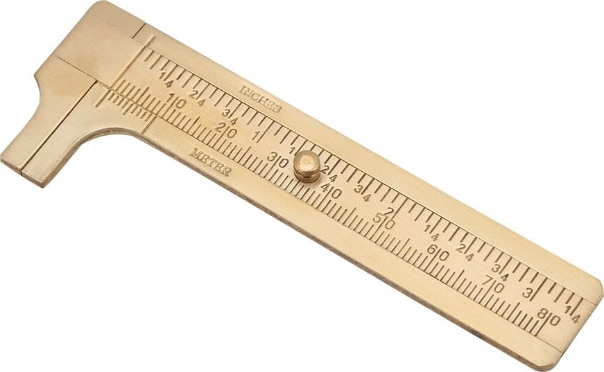Adet Metal Pirinç Mini Sürgülü Ölçer Dıy Sürmeli Kumpas Cetvel Ölçme Aracı Çift Terazi Mm/inç Hassas Ölçüm Aracı (Yurt Dışından)