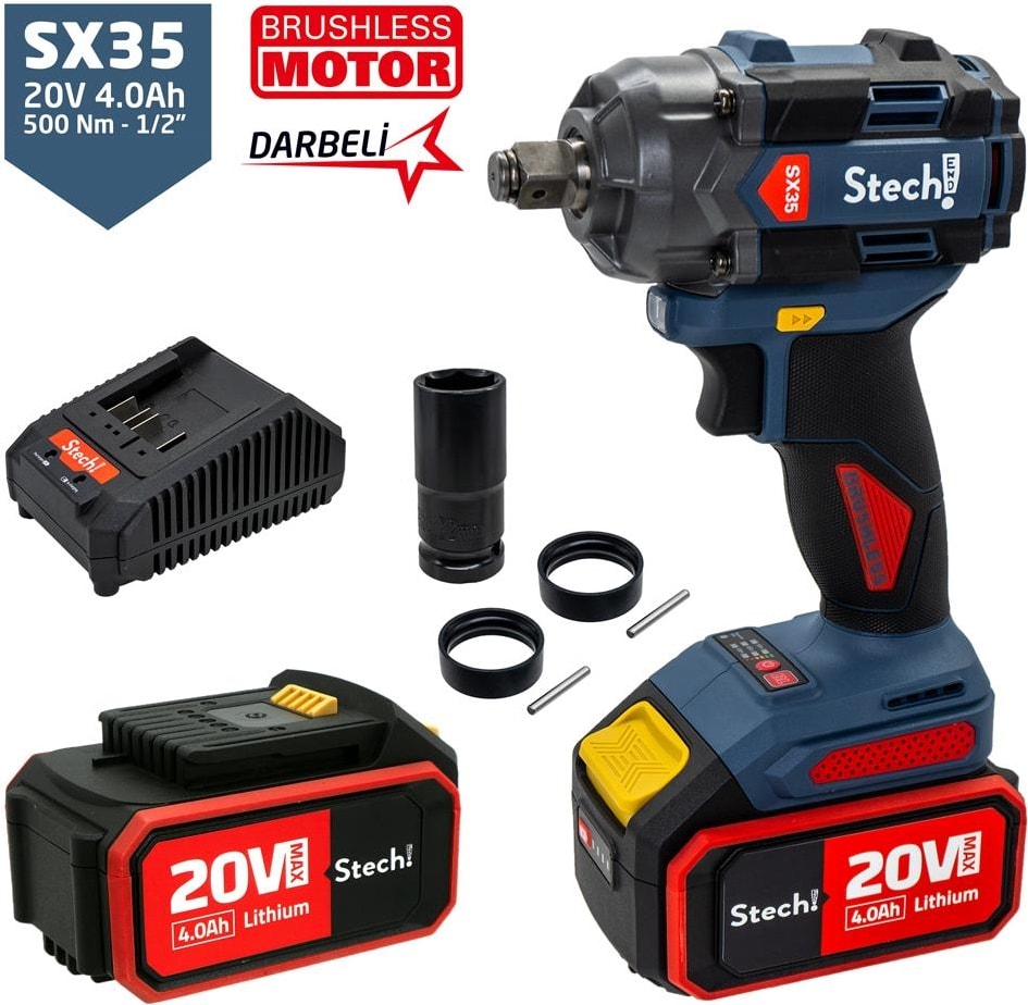 SX35-2X4.0 Darbeli Somun Sıkma 1/2" 500NM 20V 4.0AH