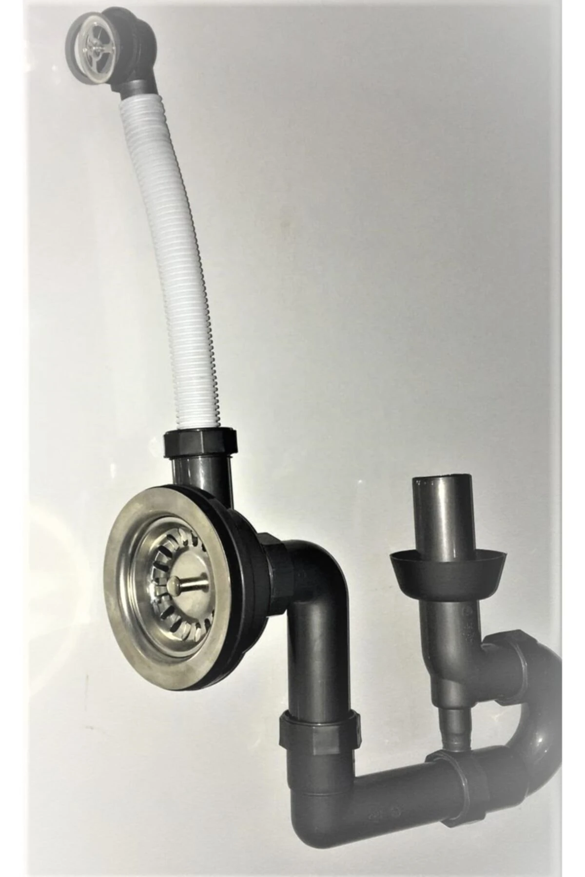 Granit Evye Sifon Takımı Gideri Büyük Kafa Süzgeçli