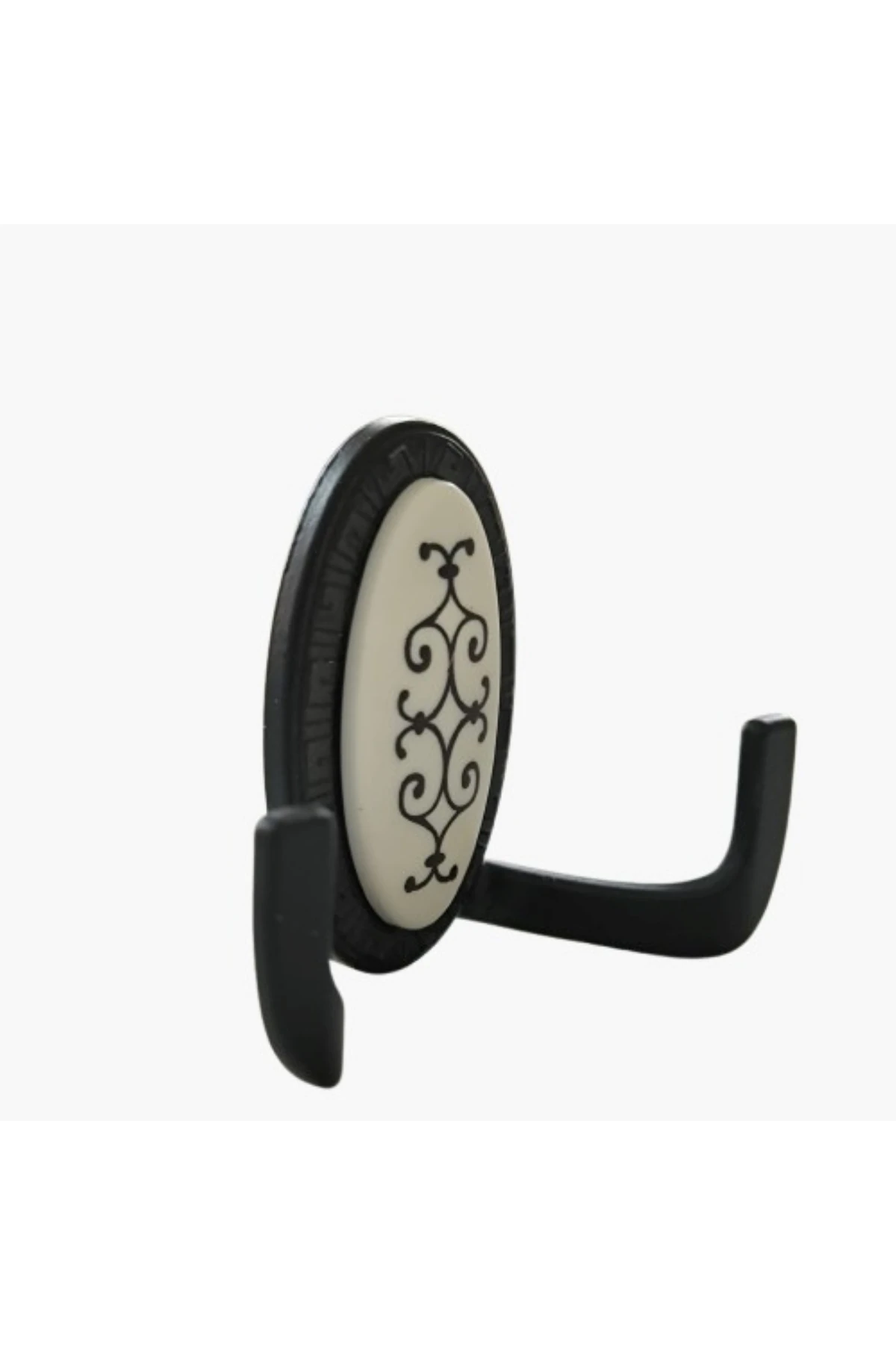 5 Adet Metal Vestiyer Askılığı - Mat Siyah, Desenli, Dayanıklı, Elbise ve Mobilya Askılığı